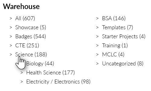 Warehouse categories or PLP Module
