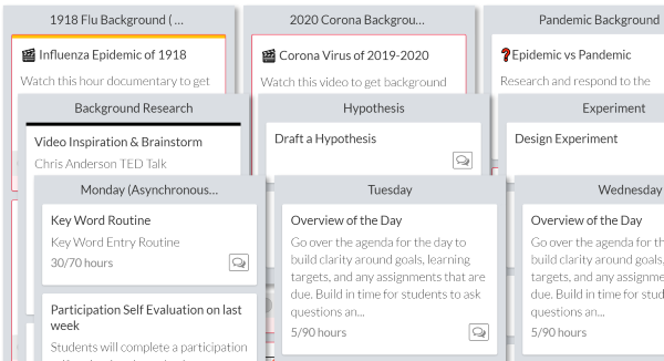 Flexible task boards support a variety of learning scenarios.