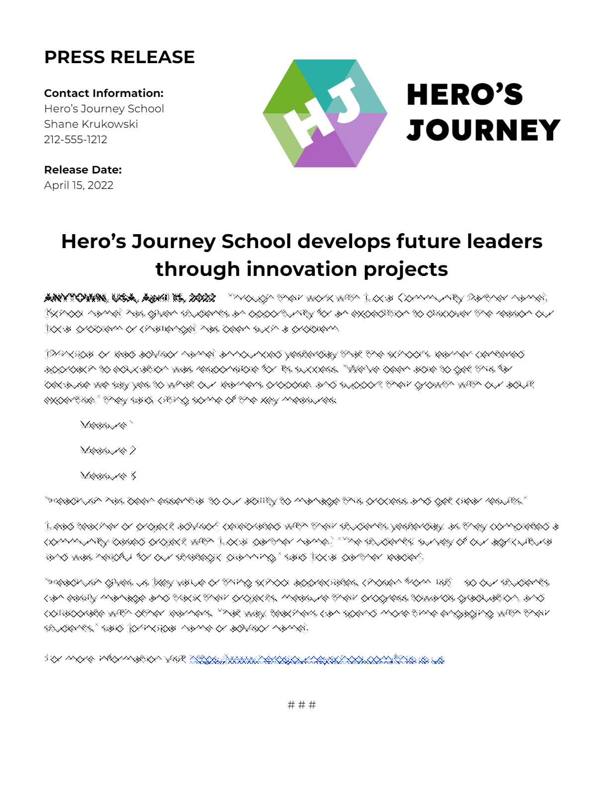 Celebratory Press Release