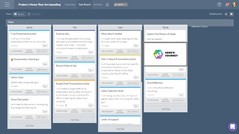 Headrush module task board